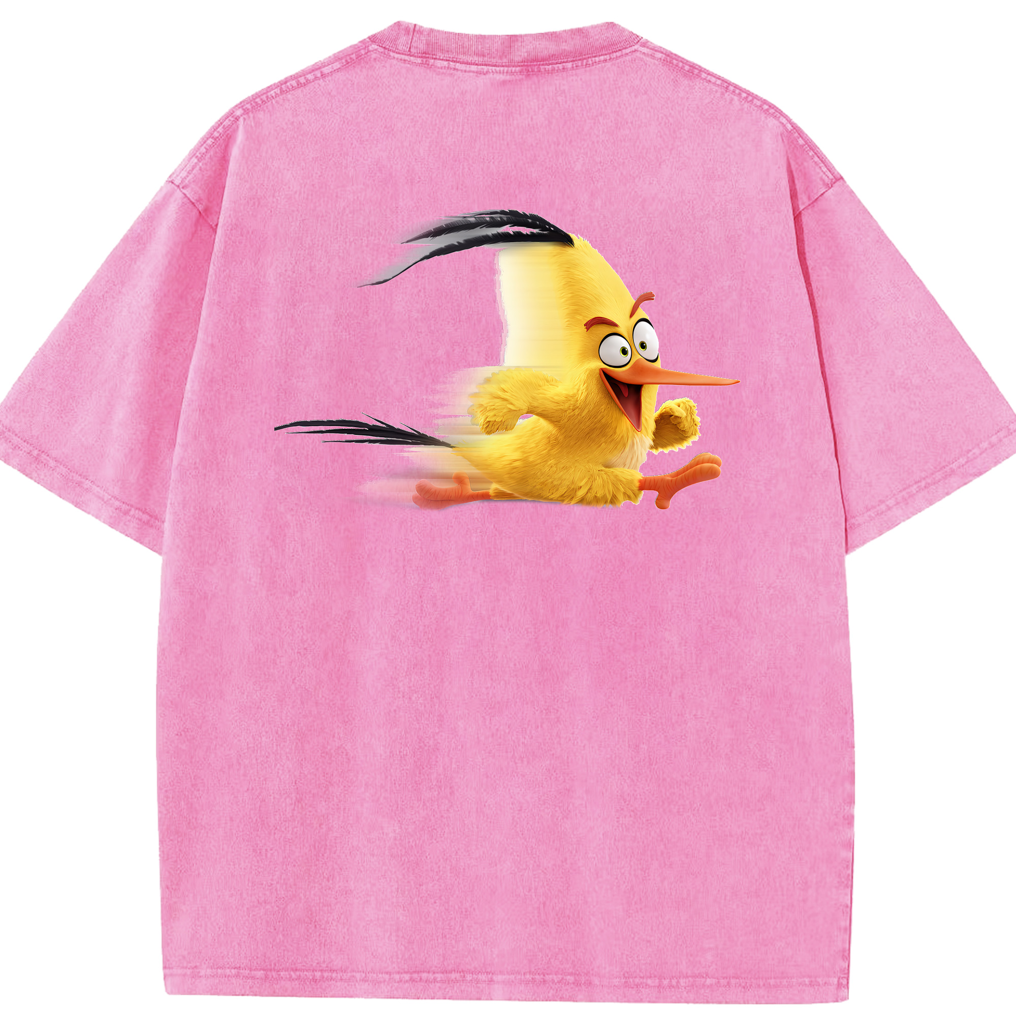 （画像用） Angry Birds アングリーバード 綿100% ヴィンテージ風 半袖Tシャツ（背面プリント）